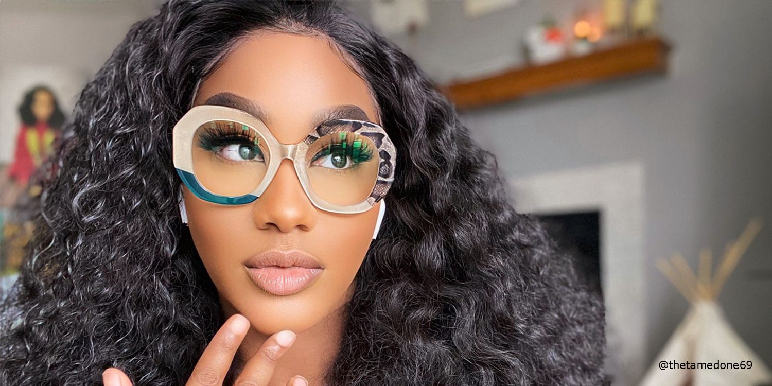 Kinkle Geometric Snake-Skin Glasses | Zeelool Glasses1