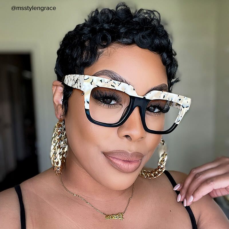 Carolann Square Black Frame Glasses | Zeelool Optical6