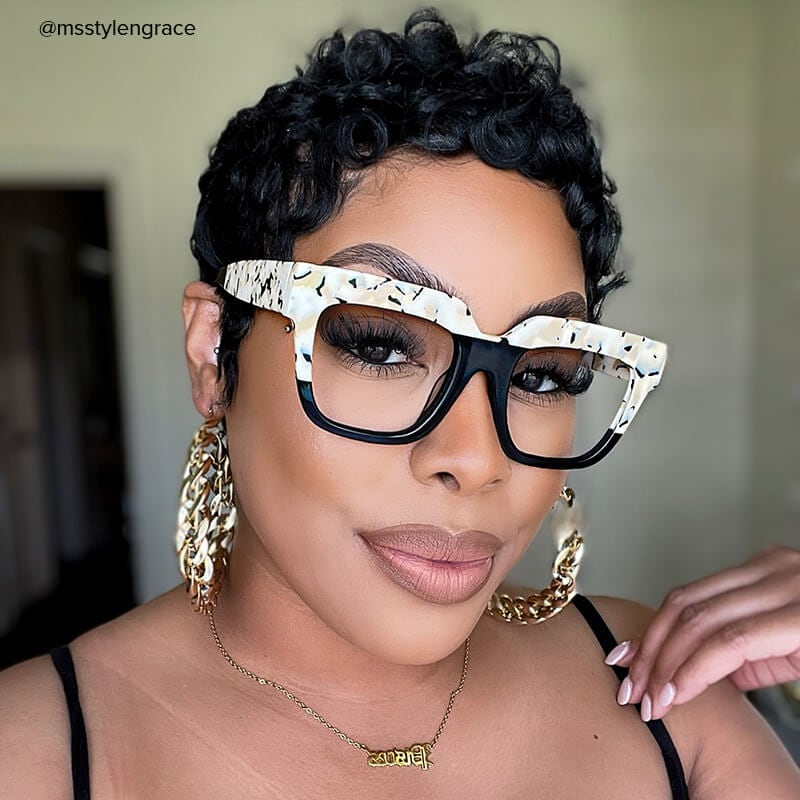 Carolann Square Black Glasses6