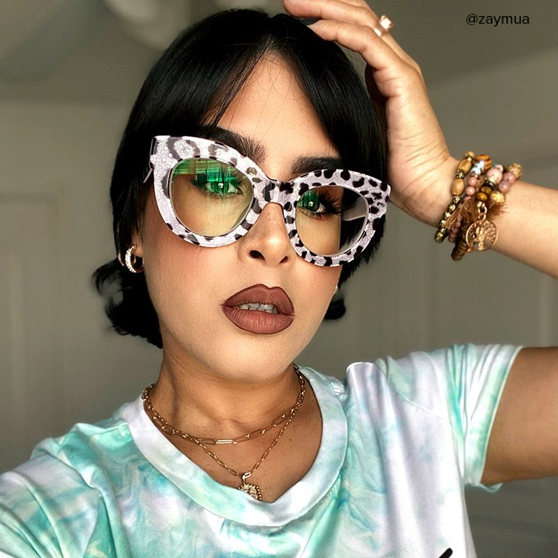 Torres Gray-Leopard Cat Eye Glasses with Wide Frames6