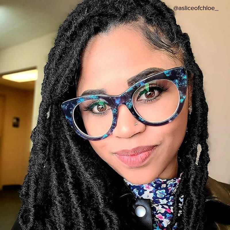 Starry Cateye Blue Frame Glasses | Zeelool Optical9