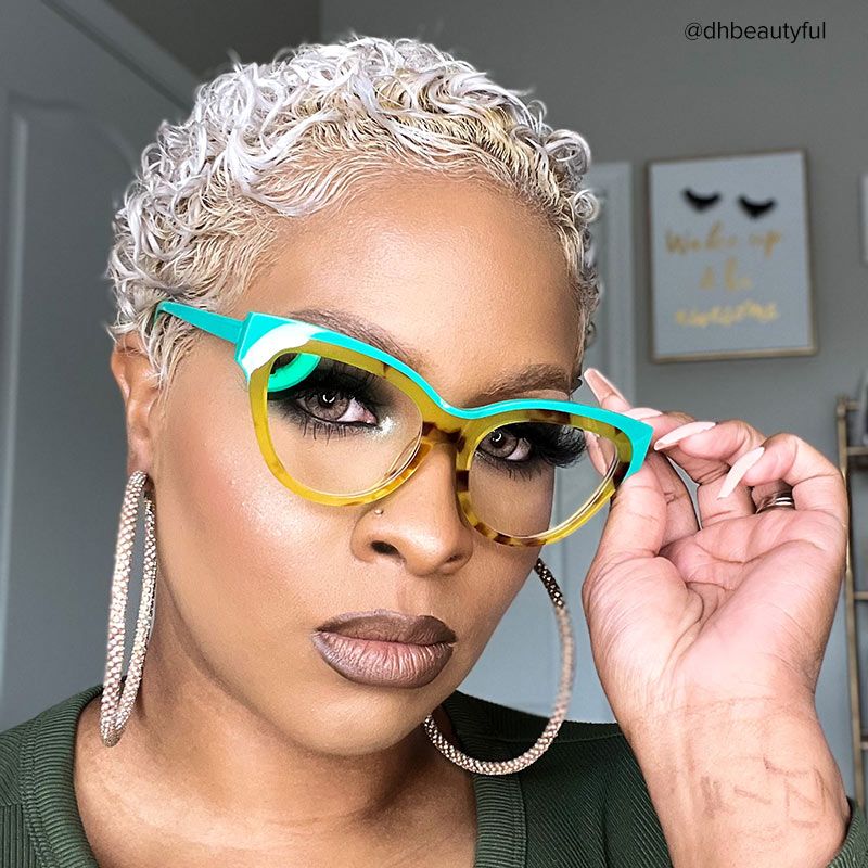 Camille Cateye Tortoise-Green Glasses | Zeelool Glasses