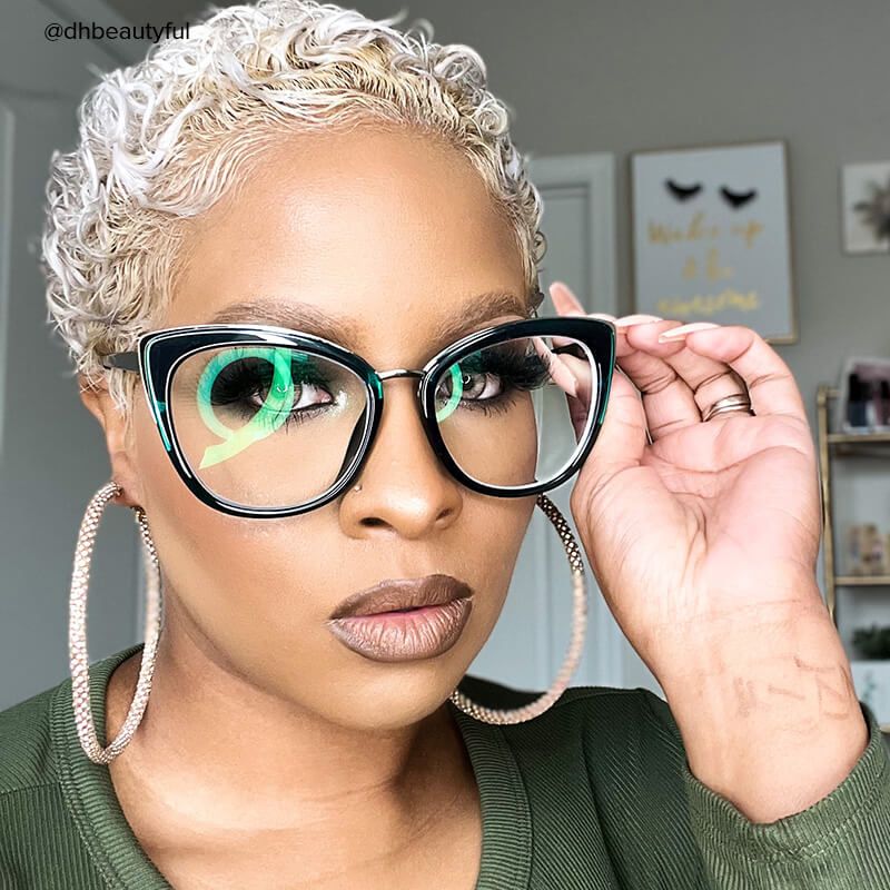 Kennard Cateye Peacock-Blue Glasses | Zeelool Glasses7