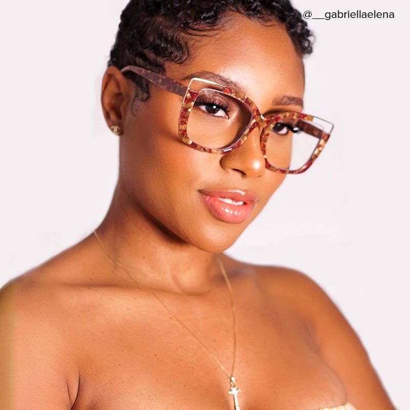 Dortch Square Dark Red-Floral Frames Glasses for Women6