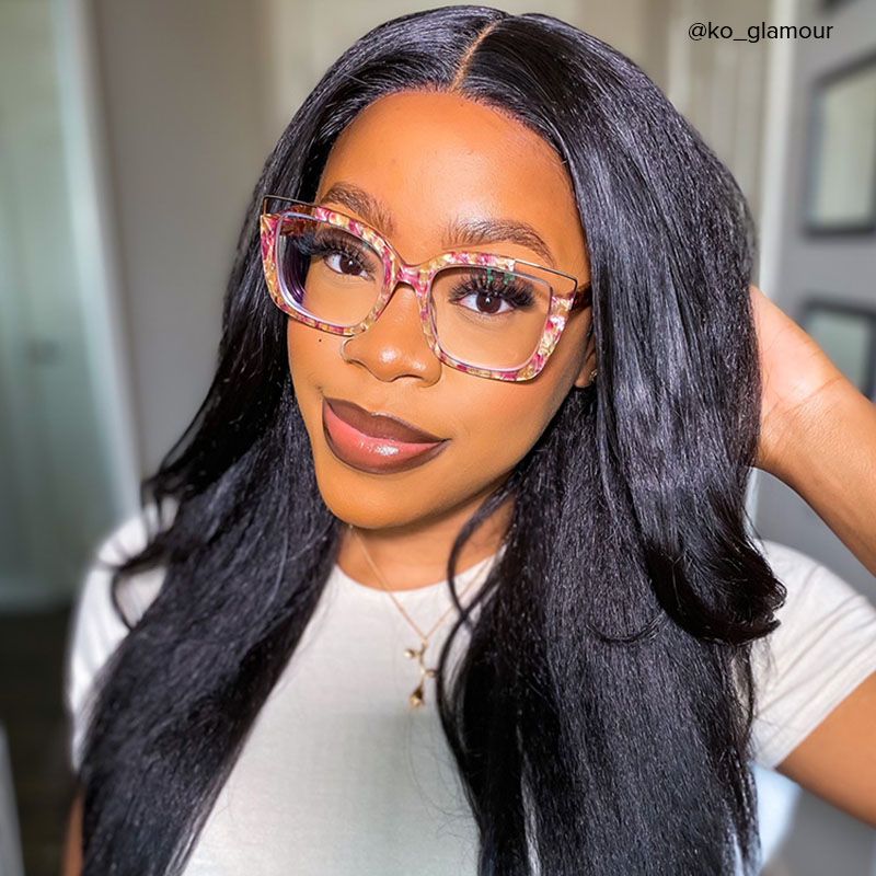 Dortch Square Dark Red-Floral Frames Glasses for Women5