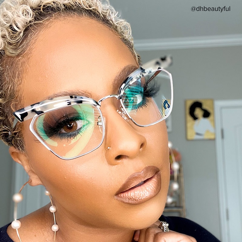 Tiffani Browline Light-Tortoise Glasses | Zeelool Glasses6