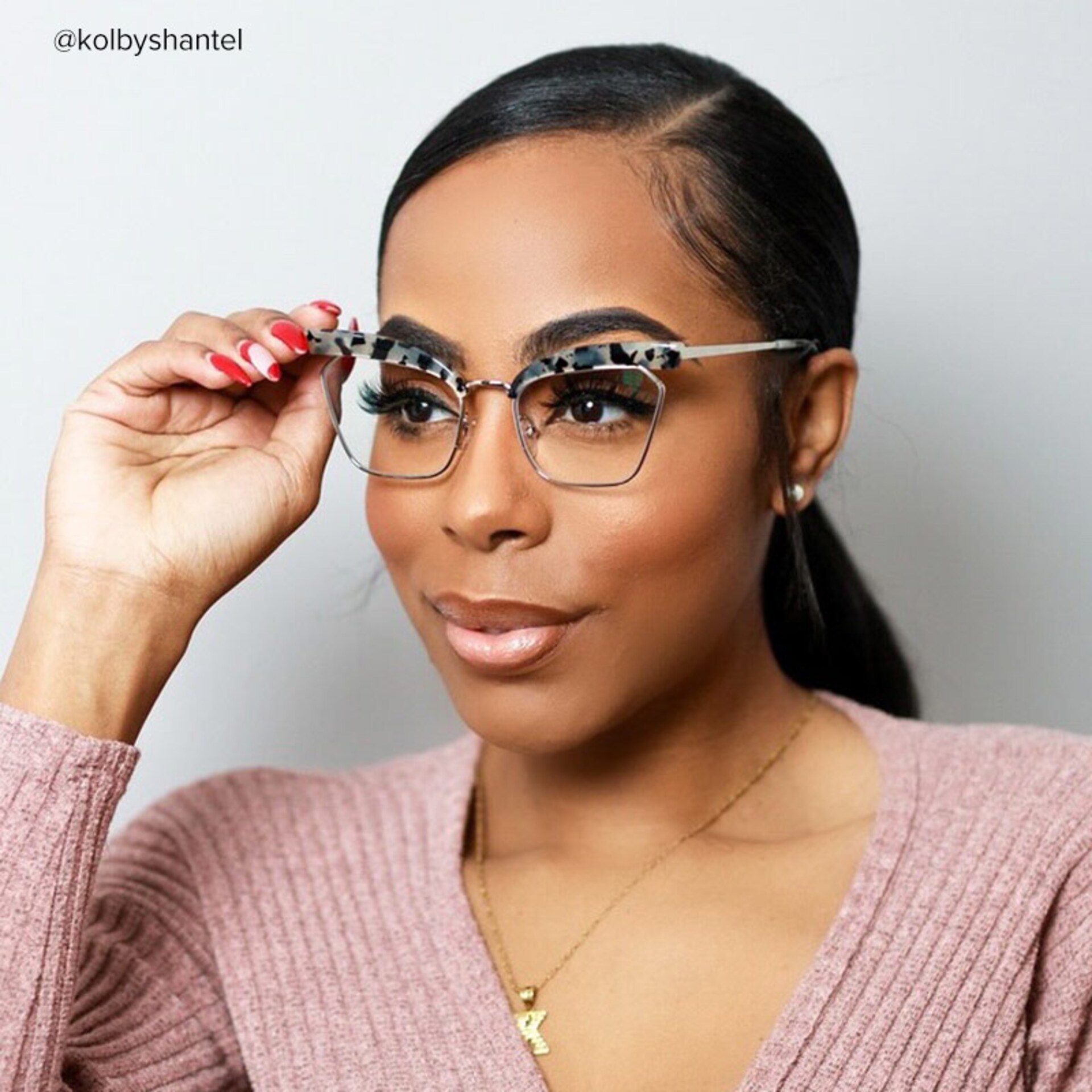 Tiffani Browline Light-Tortoise Glasses | Zeelool Glasses5