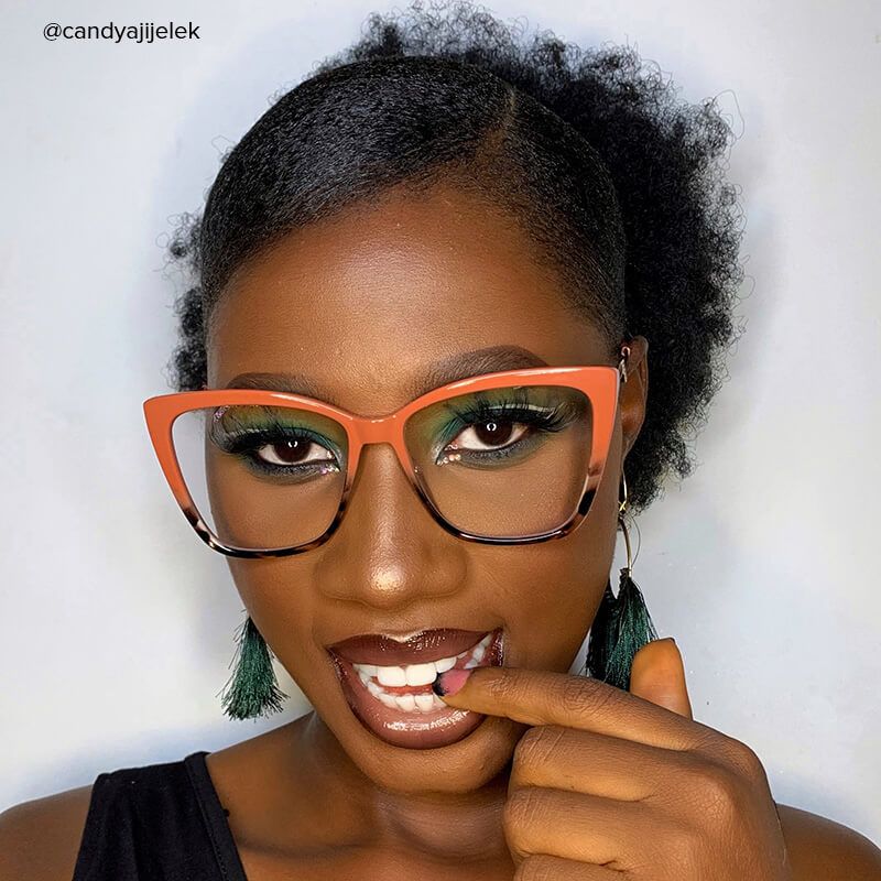 Awilda Cateye Orange Frame Glasses | Zeelool Optical7