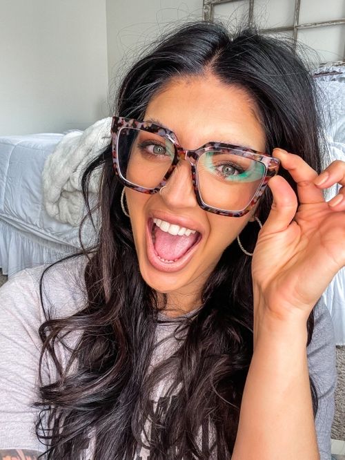 Coleman Square Blue-Floral Glasses | Zeelool Glasses