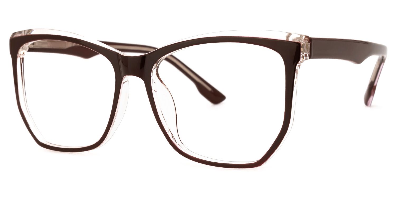 Libby Geometric Coffee Thin Glasses Frames | ZEELOOL1