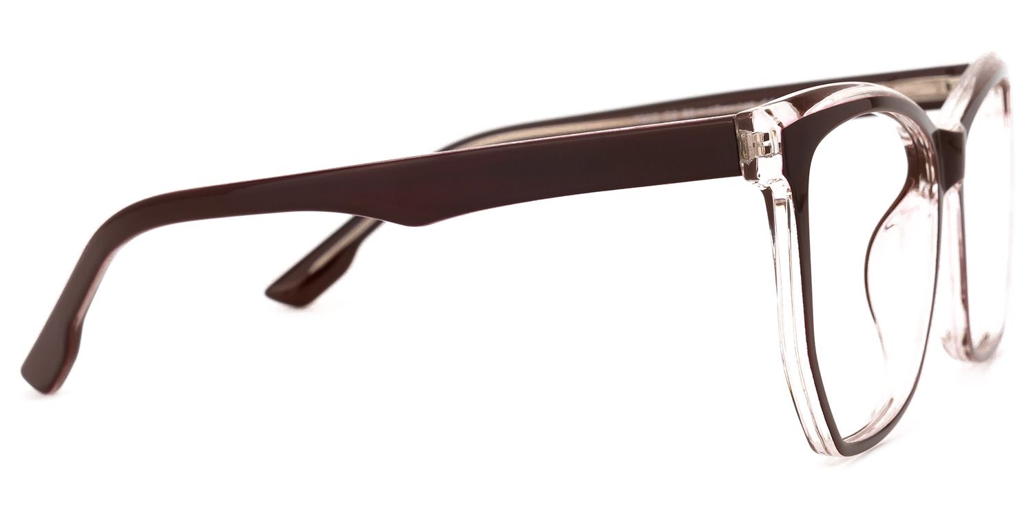 Libby Geometric Coffee Thin Glasses Frames | ZEELOOL2