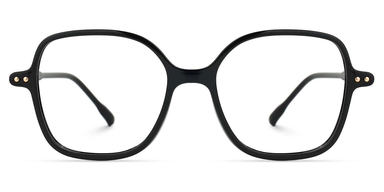 Lenzie Square Black Glasses0