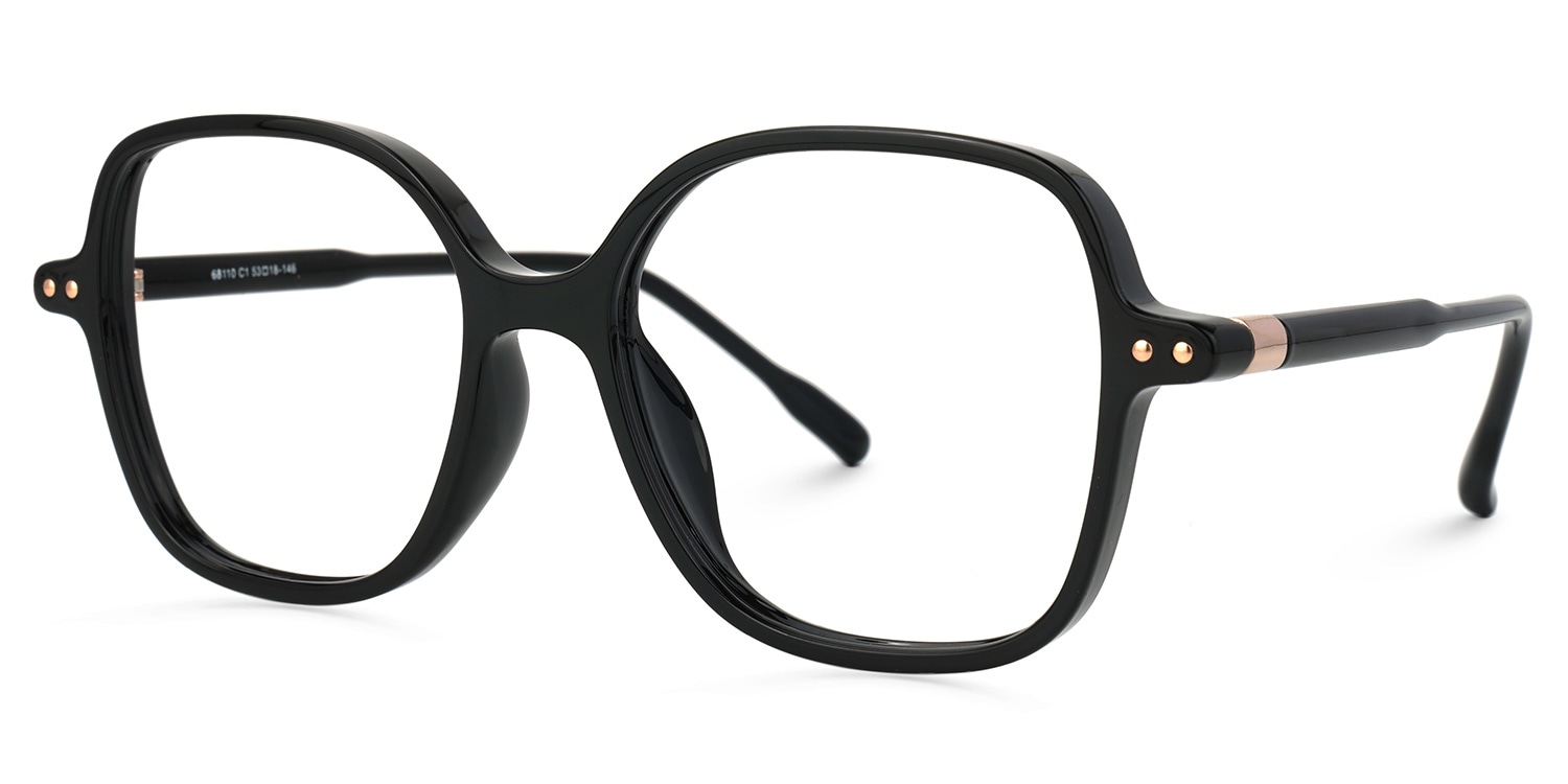 Lenzie Square Black Glasses1