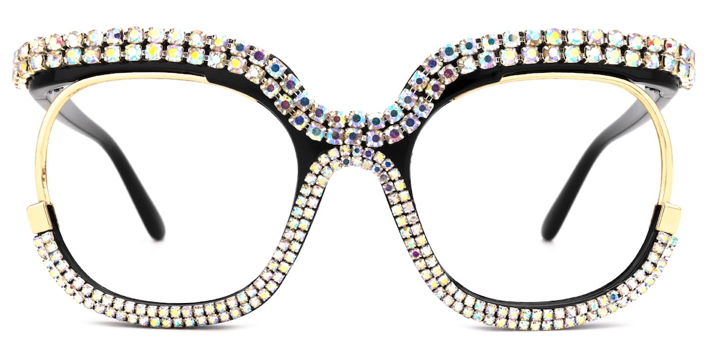 Veasley Square Multicolor Rhinestone Glasses