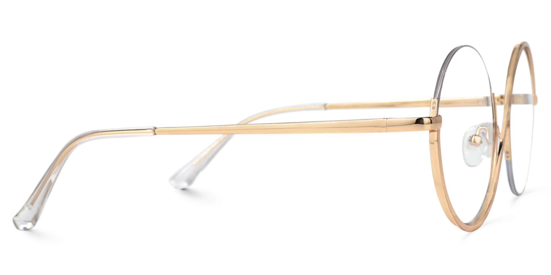 Flozif Gold Metal Circle Wire Frame Glasses | Zeelool2