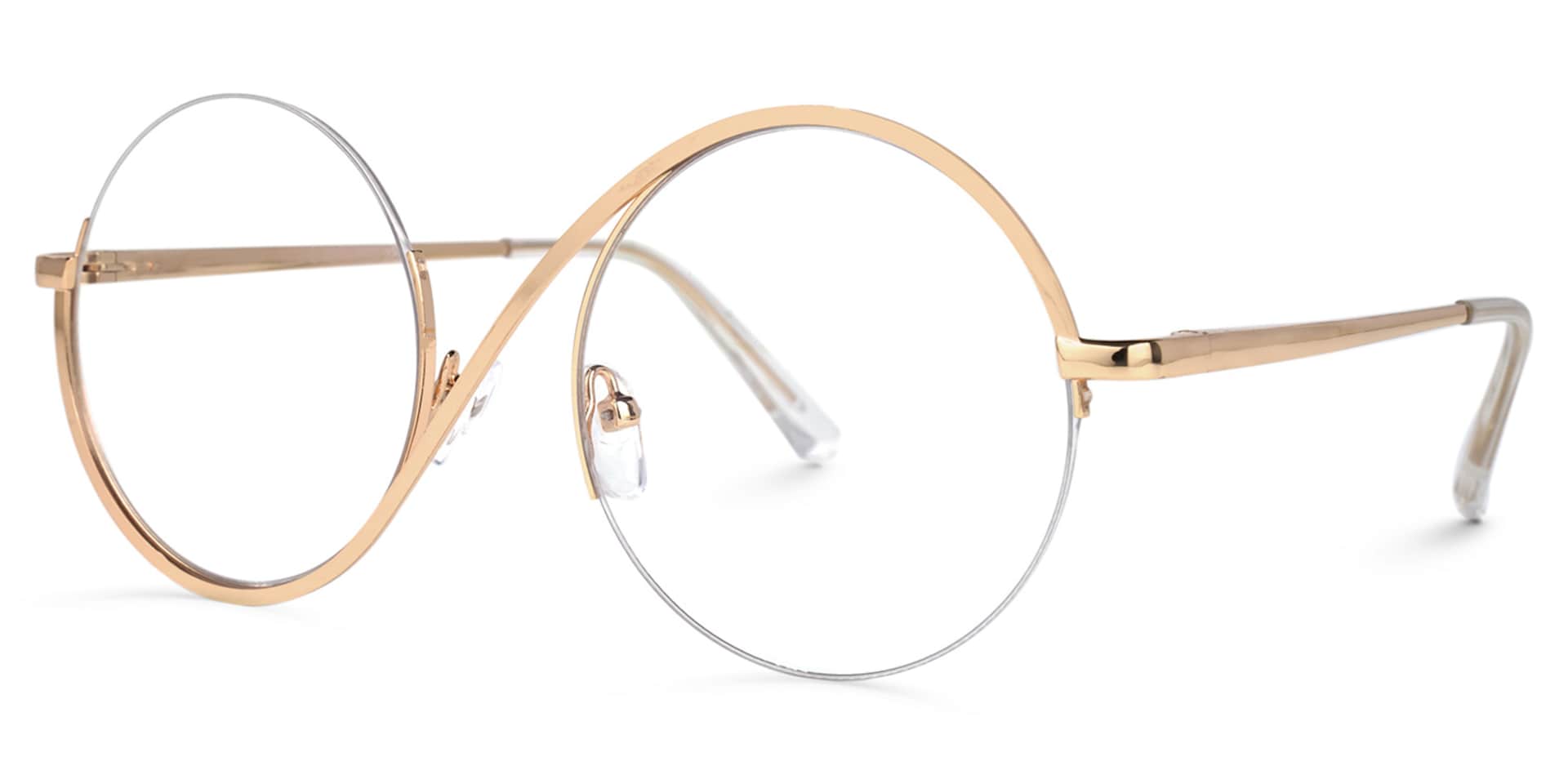 Flozif Gold Metal Circle Wire Frame Glasses | Zeelool1