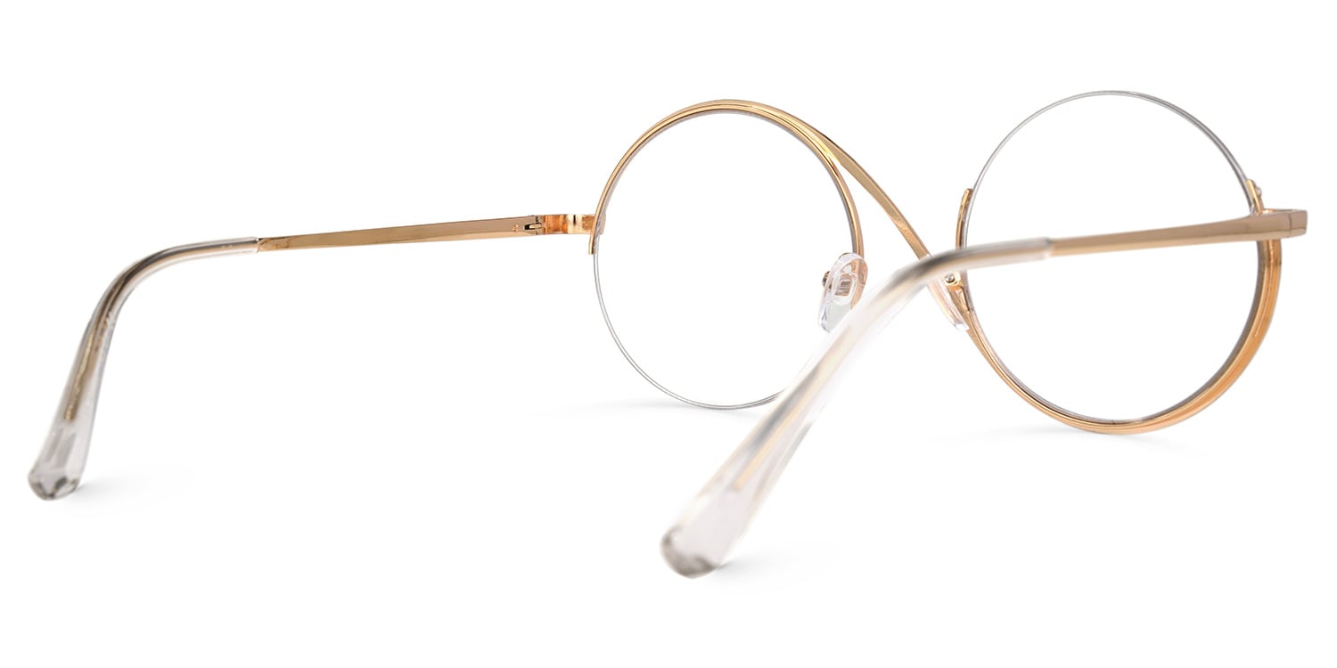 Flozif Round Gold Glasses3