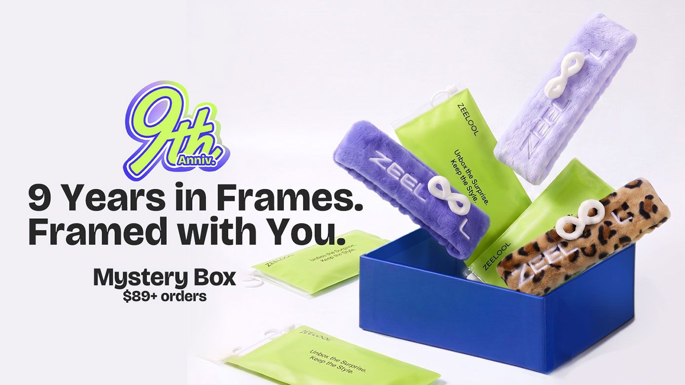 Open gift box with hair ties, sunglasses, and coins, free mystery gift